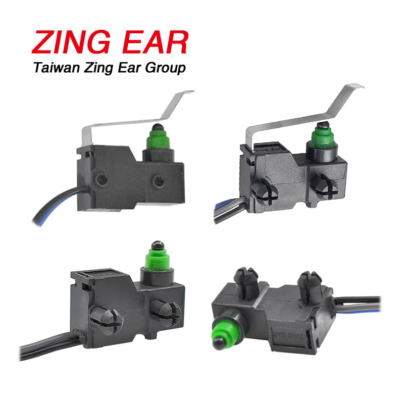 zingear家电汽车门锁防水IP67微动开关 摇窗微动开关3脚带线带柄微动开关